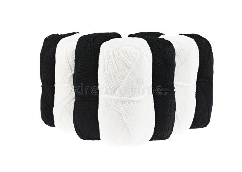 Black and white yarn stock photo. Image of roll, handicraft 36915946