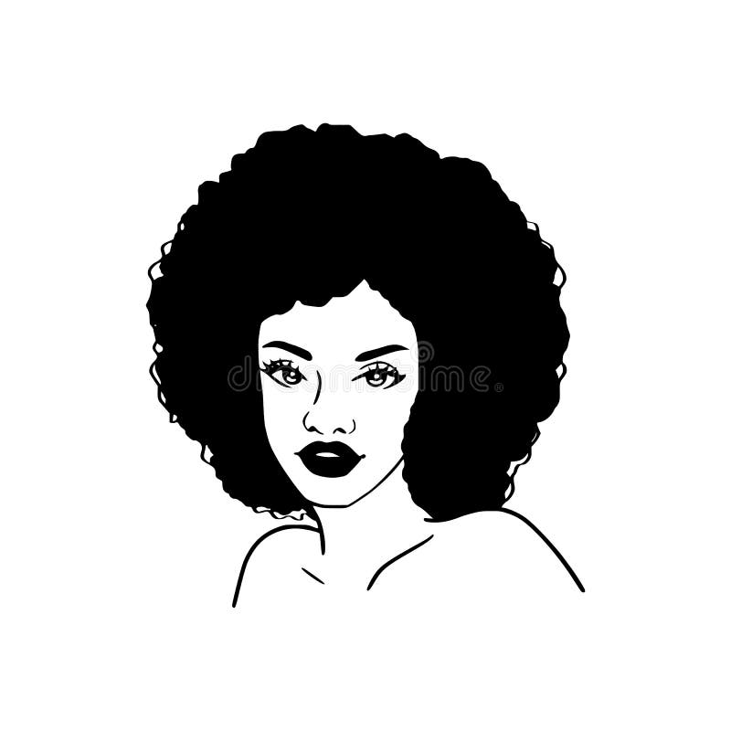 Afro black cartoon girl Black women