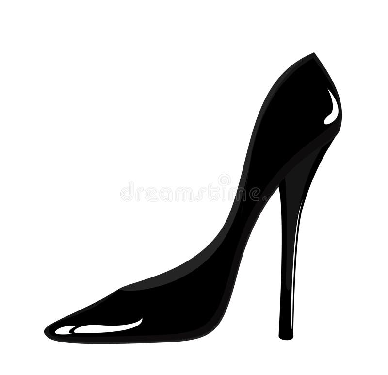 Black woman shoes on white background