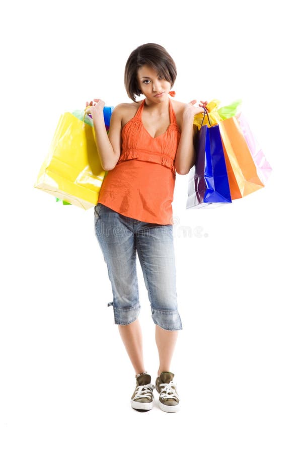 Black woman tired after shopping royalty free stock photos Black woman tired after shopping royalty free stock photos