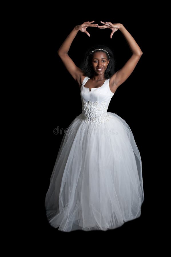 Black African American Woman Bride in a wedding dress. Black African American Woman Bride in a wedding dress