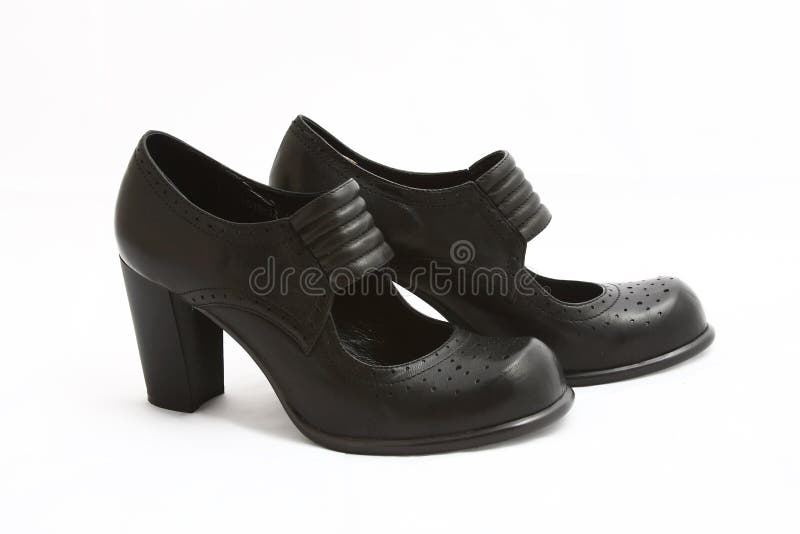 Black women shoes isolated on white