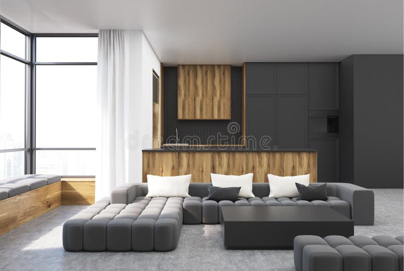 black wooden living room table