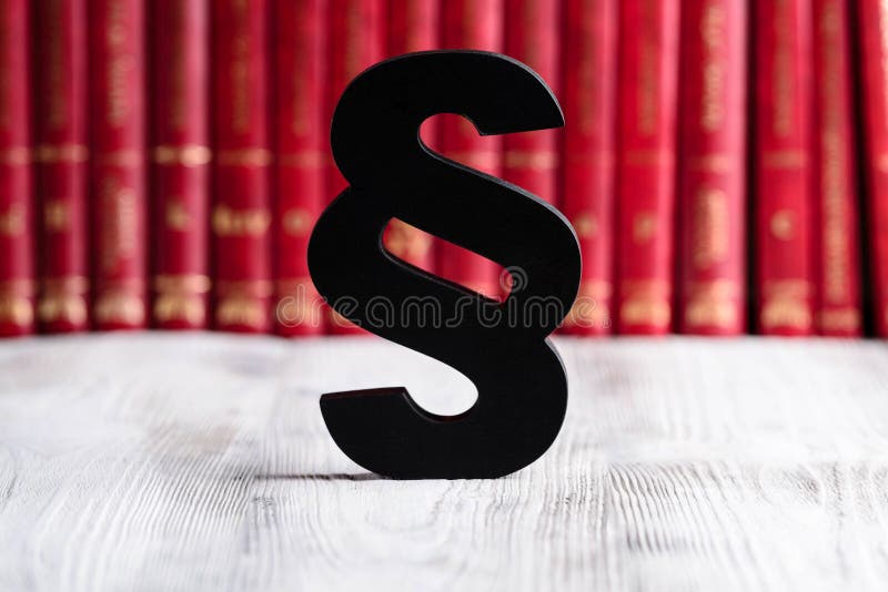 Black wooden paragraph the symbol of law