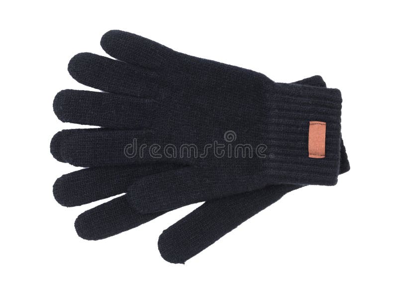 Black wool gloves isolated stock image. Image of object 259661353