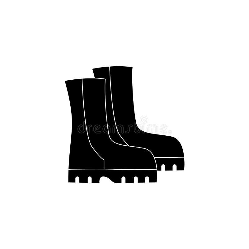 Black Work Boots Isolated on White Background Stock Vector - Illustration  of leather, logo: 153034237