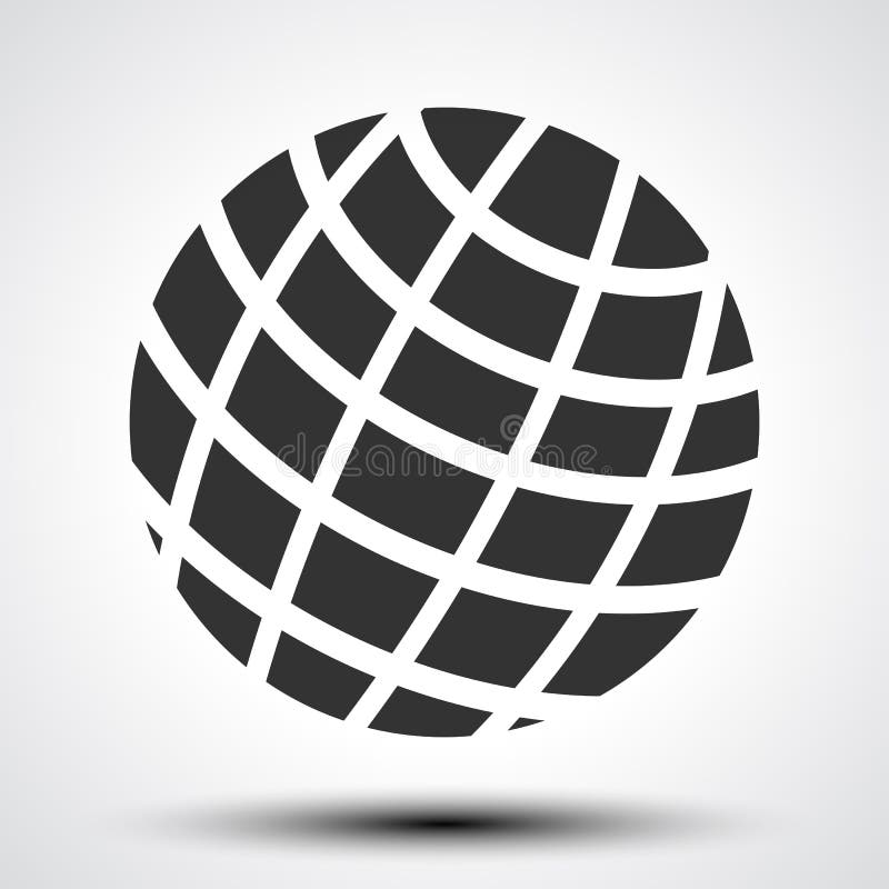 Black World Globes with Shadows Vector Stock Vector Illustration of