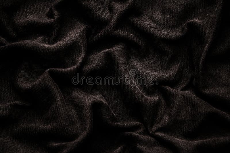 Black Wrinkled Cloth Texture stock photos