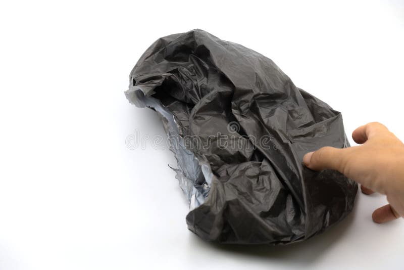 Black wrinkled plastic stock photos