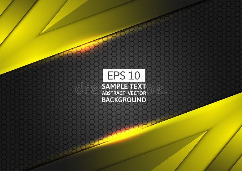 Abstract Yellow and Black Geometric Background with Copy Space, Vector