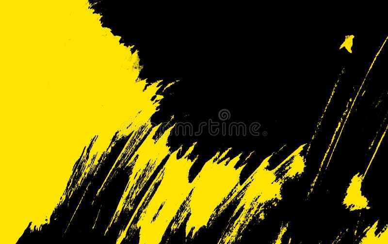 Black and Yellow Hand Painted Background Texture with Grunge Brush Strokes  Stock Illustration - Illustration of lines, shape: 130538563