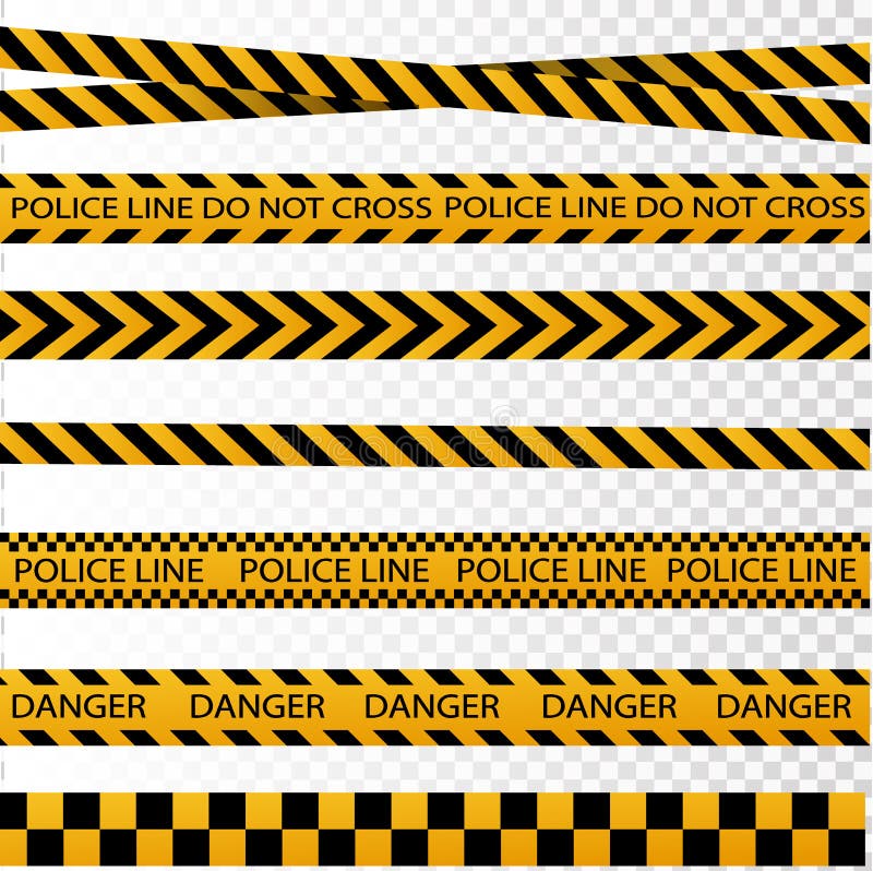 Black and yellow police stripe border, construction, danger caution seamless tapes vector set vector illustration Black and yellow police stripe border, construction, danger caution seamless tapes vector set vector illustration