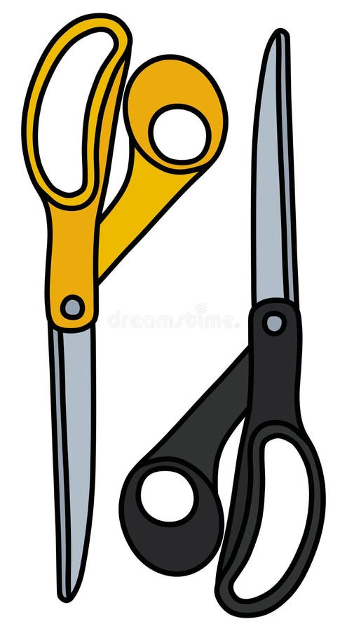 Yellow Scissors Clip Art - Yellow Scissors Vector Image