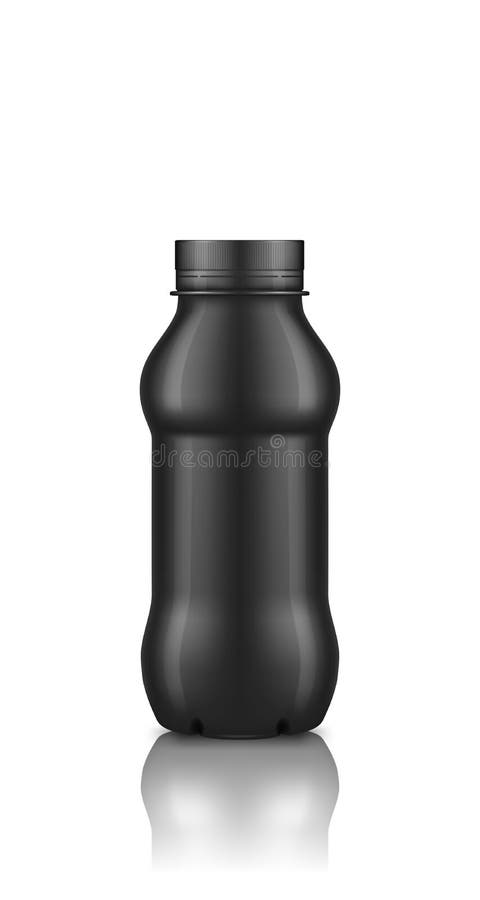 Download Black Yogurt Plastic Bottle With Cap Mockup Isolated On White Background Stock Vector Illustration Of Background Plastic 186169271