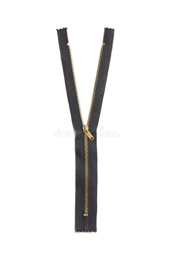 Black Zipper and Hand Closeup Isolated Stock Photo - Image of single ...