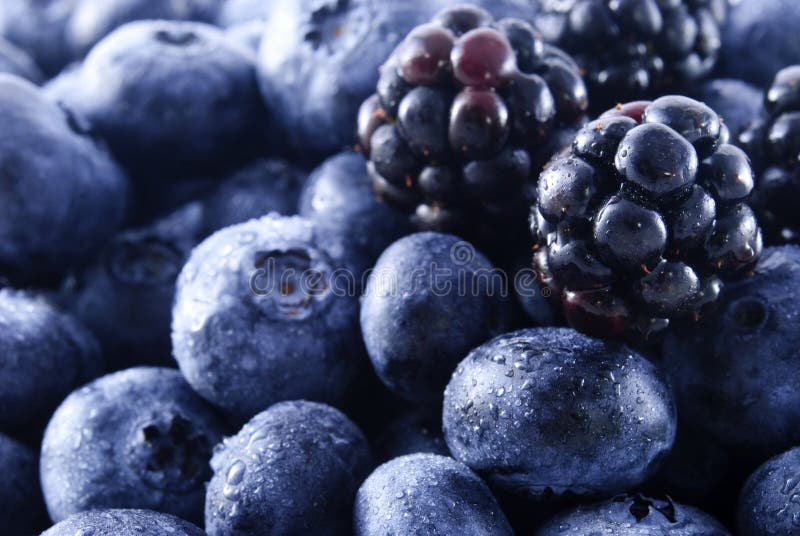 Blackberries and Blueberries in a Pile Stock Image Image of dietician