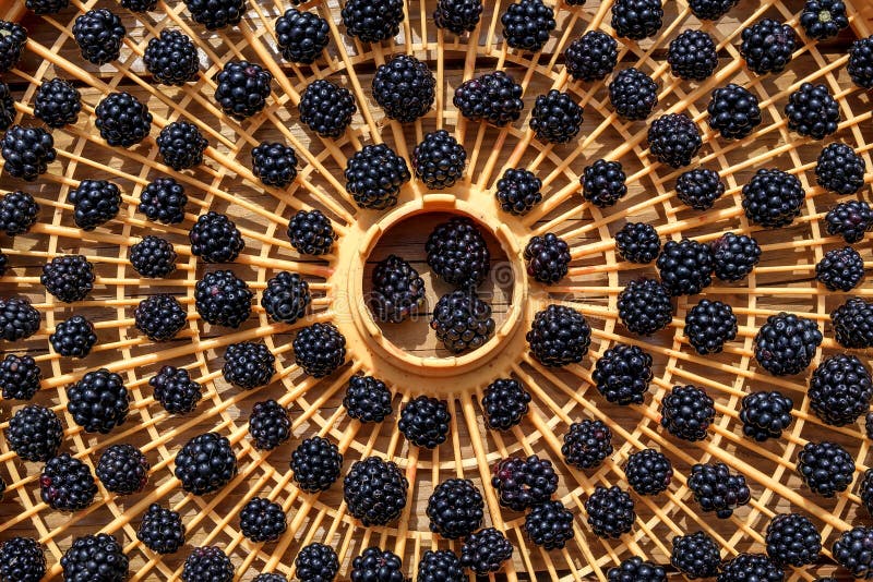Blackberries Prepared for Drying. Fresh Berries Stock Image Image of