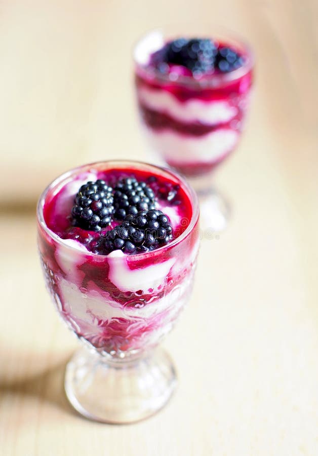 Blackberry desserts stock image. Image of cups, blackberries - 75939275