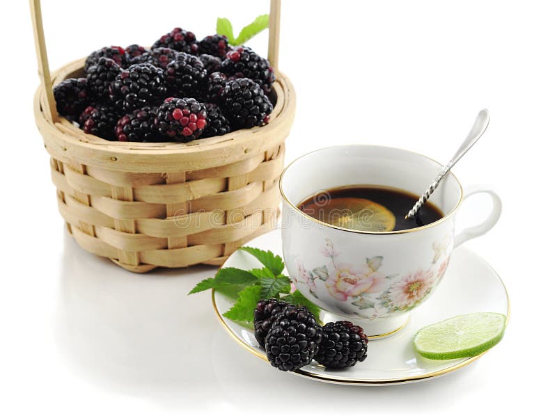 Blackberry and tea stock image. Image of fruit, nature 14502911