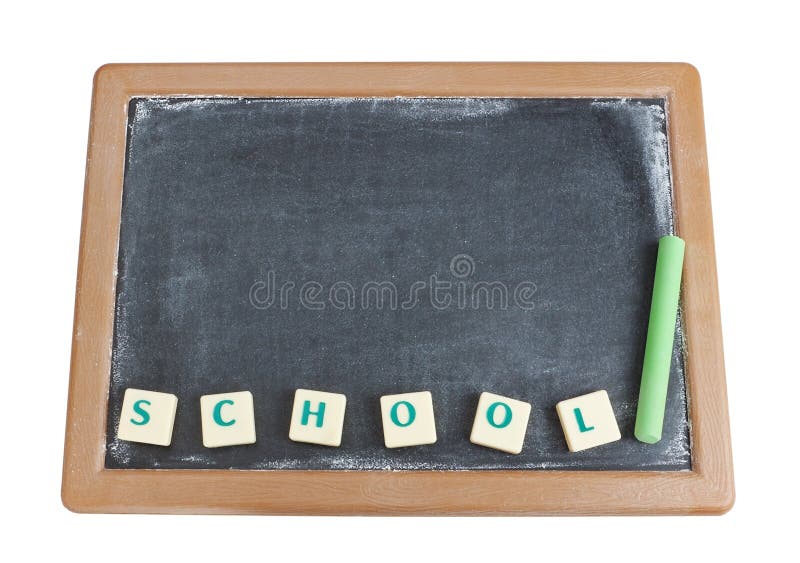 Blackboard and chalk for the written.