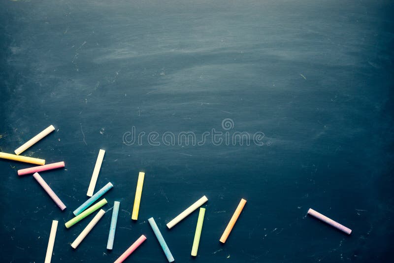 Blackboard with Color Chalk and Copy Space Background.material Design