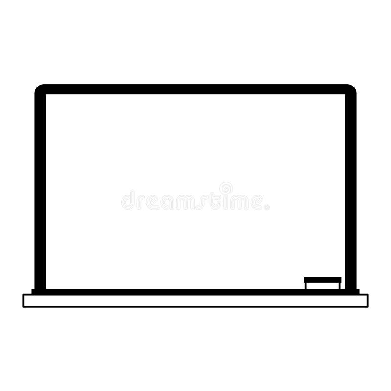 Blackboard and Eraser Isolated Cartoon in Black and White Stock Vector