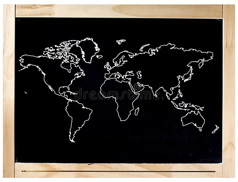 Blackboard Frame World Map Isolated royalty free stock images Blackboard Frame World Map Isolated royalty free stock images
