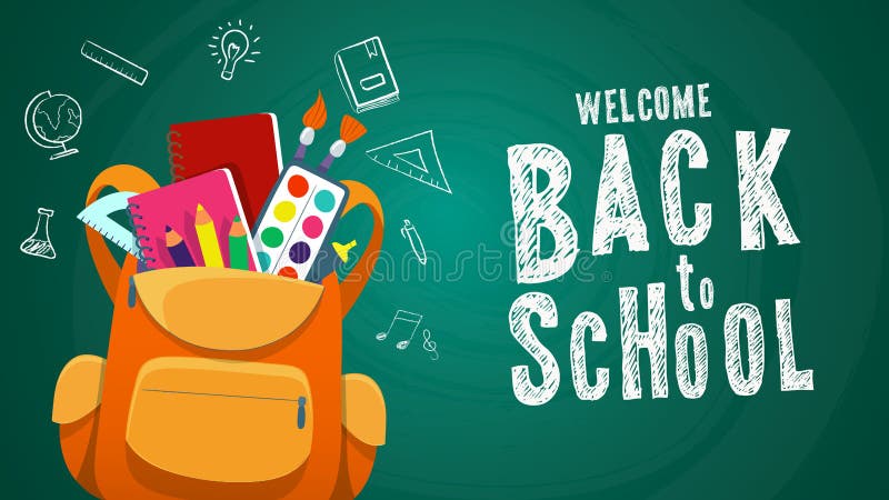 Blackboard With Greeting First Day Of School Back To School