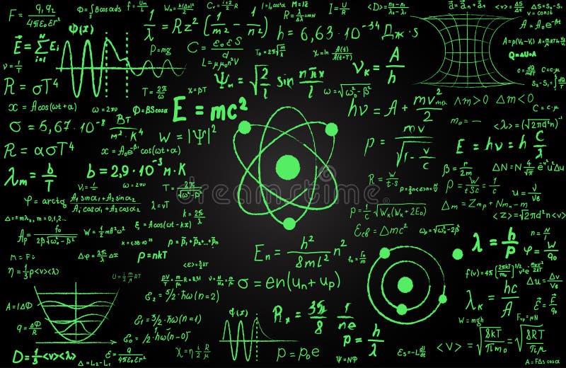 Blackboard Inscribed With Scientific Formulas And Calculations In Physics And Mathematics Can Illustrate Scientific Stock Vector Illustration Of Research Discoveries