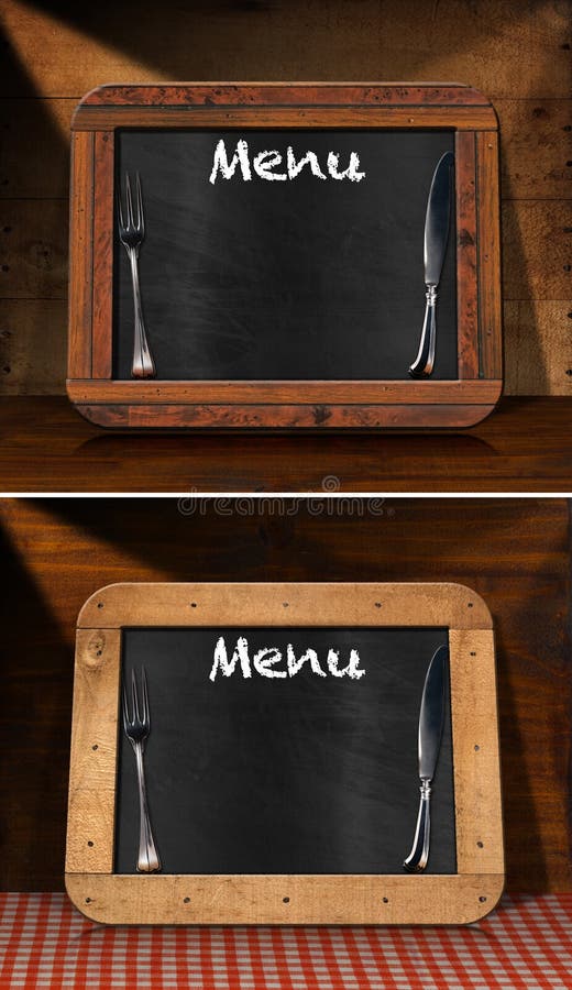 Blackboard Menu on the Table