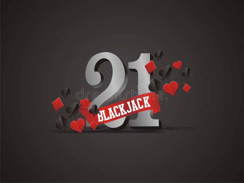 21, Blackjack Poster, Backdrop, With Playing Card Symbols Stock