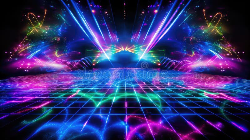 Blacklight Glow Party Background Stock Illustration - Illustration of