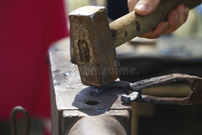 Blacksmith Makes a Horseshoe Closeup Stock Image Image of handwork