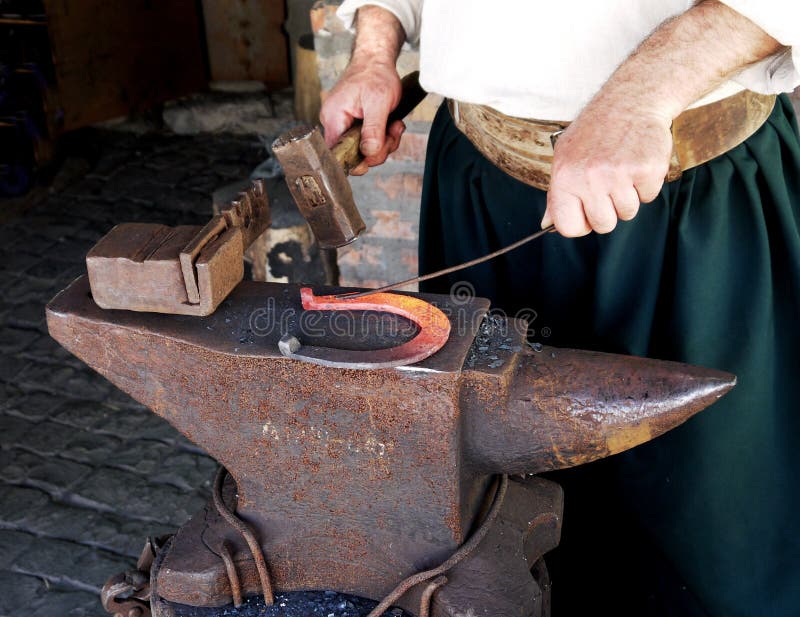 Blacksmith Making Horseshoes Stock Photo Image of industry, handwork