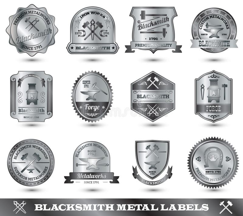 Blacksmith Metal Label stock vector. Illustration of craftsman 51828393