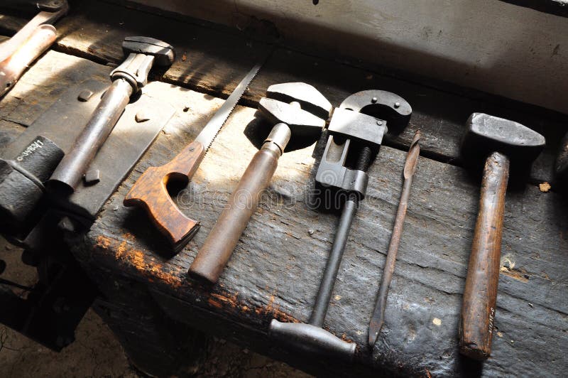 A smithy`s tools stock image. Image of blacksmith, retro 106936511