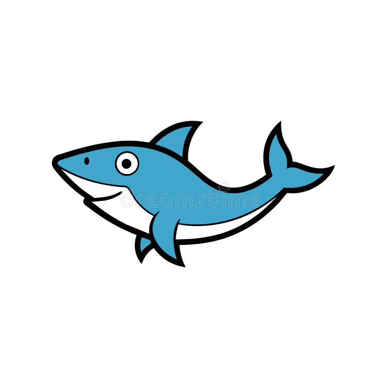 Blacktip Shark Learns Icon Vector Illustration Stock Vector