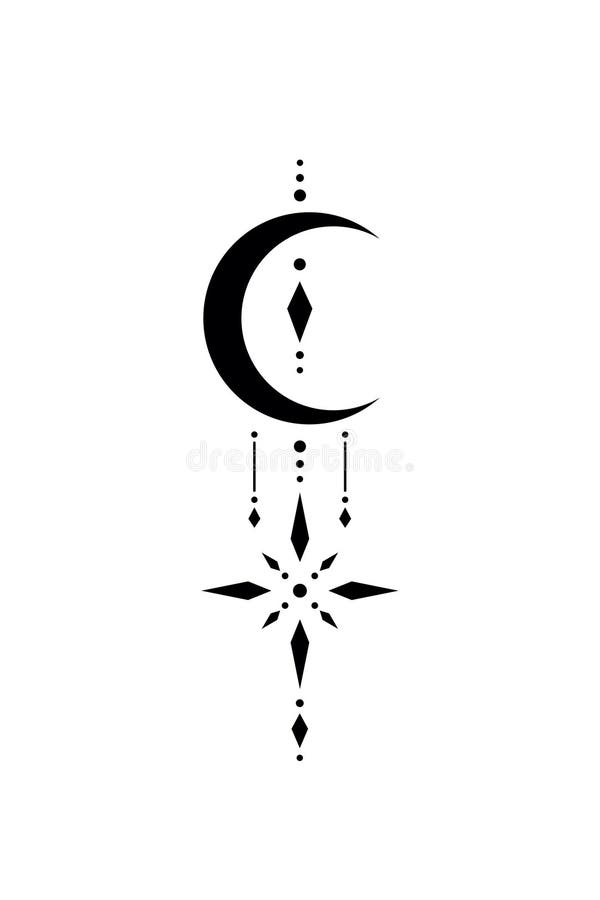 Blackwork Tattoo Sketch with Moon and Star. Sacred Geometry Tattoo Design, Mystic Symbol Stock Vector - Illustration of symbol, line: 249363561 Blackwork Tattoo Sketch with Moon and Star. Sacred Geometry Tattoo Design, Mystic Symbol Stock Vector - Illustration of symbol, line: 249363561
