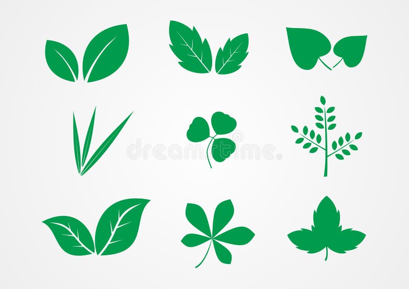 Blad en installatiepictogramvector royalty-vrije illustratie Blad en installatiepictogramvector royalty-vrije illustratie