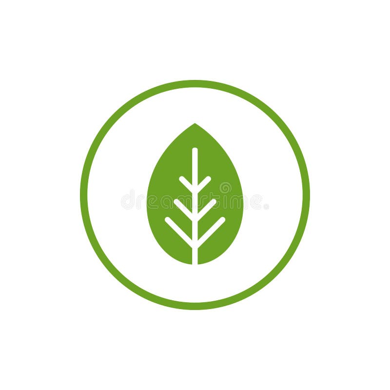 Blad för tecknad filmlägenhetgräsplan i cirkel med grön kontur Eco symbol Isolerat på vit också vektor för coreldrawillustration vektor illustrationer Blad för tecknad filmlägenhetgräsplan i cirkel med grön kontur Eco symbol Isolerat på vit också vektor för coreldrawillustration vektor illustrationer