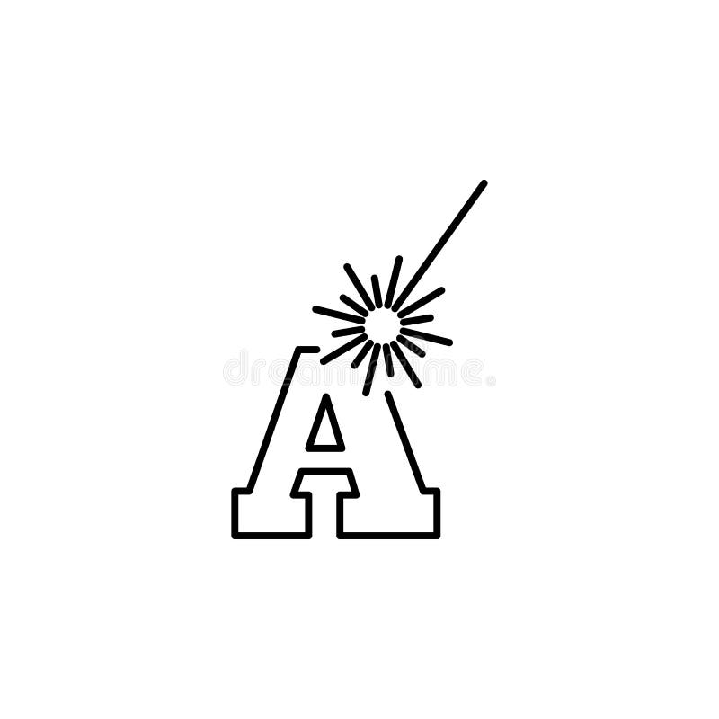 Blade icon. Element of laser application in production for mobile concept and web apps illustration. Thin line icon for website stock illustration