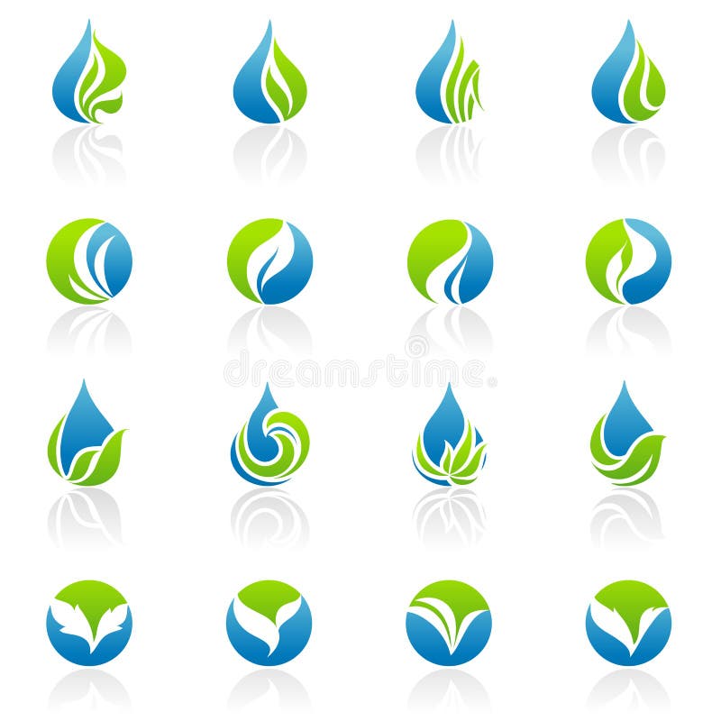 Bladeren. De vector reeks van het embleemmalplaatje. vector illustratie Bladeren. De vector reeks van het embleemmalplaatje. vector illustratie