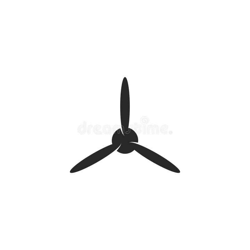 Blades propeller logo of airplane on white background. Wind energy icon