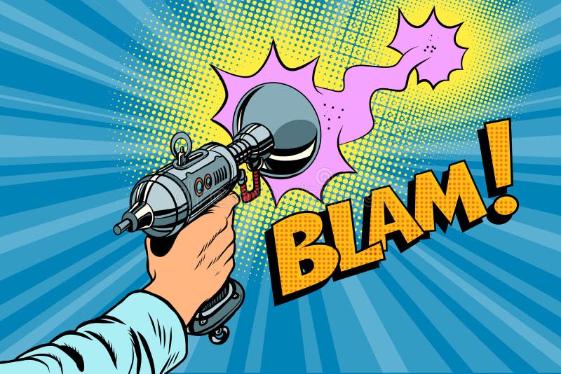 Blamscience fiction van een Zandstraler grappige wolk die wordt geschoten vector illustratie Blamscience fiction van een Zandstraler grappige wolk die wordt geschoten vector illustratie