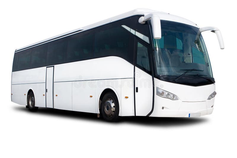 A Big Tour Bus Isolated on White. A Big Tour Bus Isolated on White