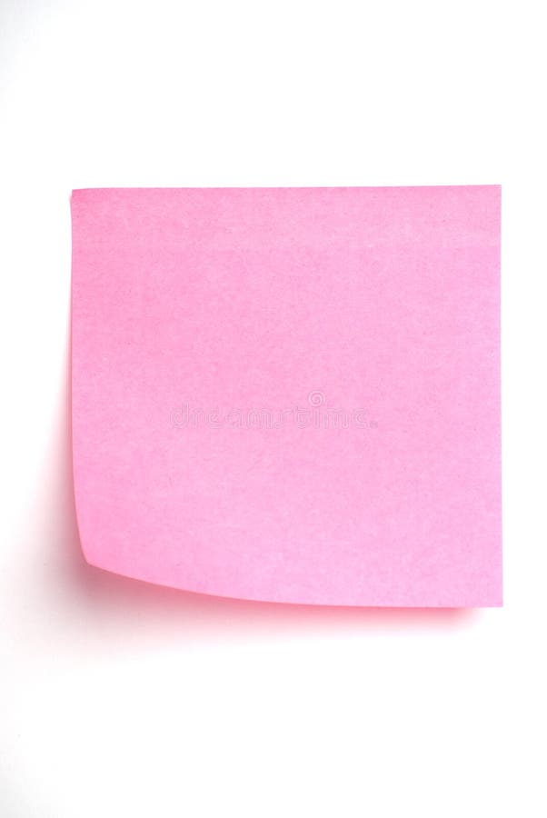 Notez le post-it rose photo stock. Image du rose, blanc - 7874334