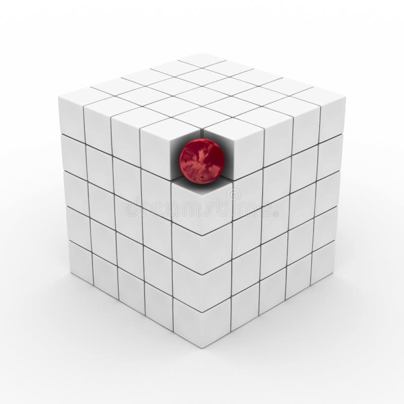 blanc de sphère de cube en fond illustration libre de droits blanc de sphère de cube en fond illustration libre de droits