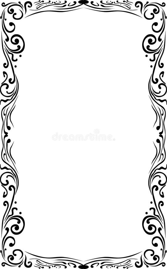 Cadre Noir Et Blanc De Blanc Avec L'élément Floral Illustration de Vecteur  - Illustration du conception, filigrane: 38364219