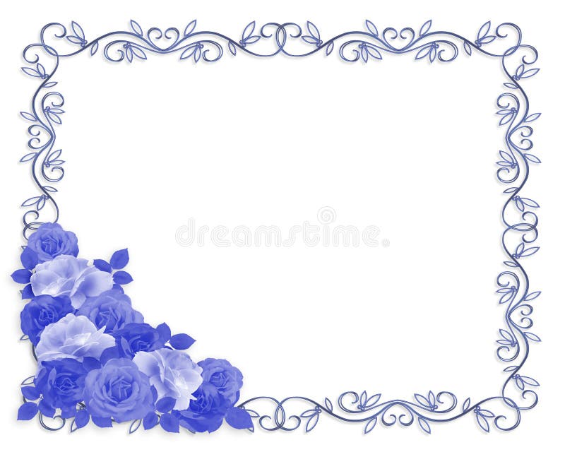 Blanco Azul De La Frontera Ornamental De Las Rosas Stock de ilustración -  Ilustración de papel, ilustrado: 8077103