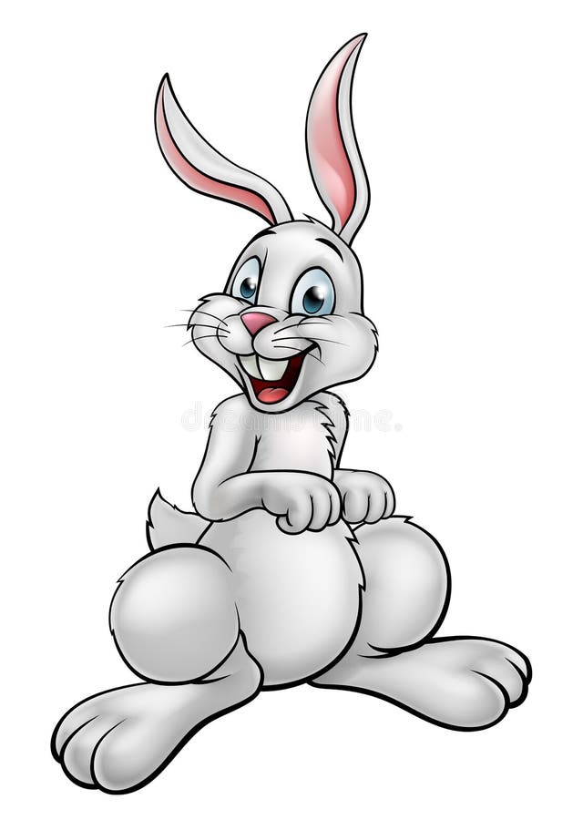 Blanco Bunny Rabbit de la historieta ilustración del vector Blanco Bunny Rabbit de la historieta ilustración del vector